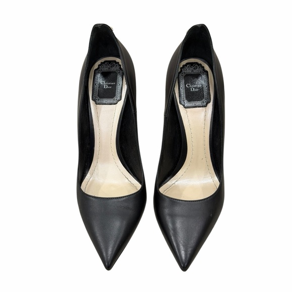 Authentic Christian Dior Dior Nova Pumps Black Leather Star Heel 37.5 10cm Heels - Picture 4 of 12